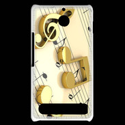 Coque Sony Xperia E1 Portée de notes en or