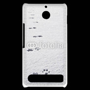 Coque Sony Xperia E1 Traces de pas d'animal dans la neige
