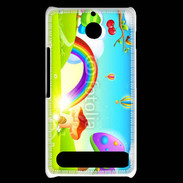 Coque Sony Xperia E1 Cartoon nature et arc en ciel