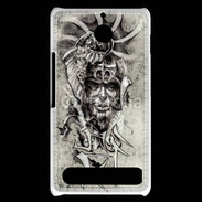 Coque Sony Xperia E1 Visage de guerrier en dessin 52