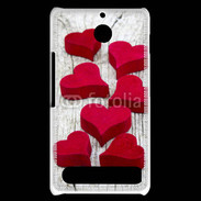Coque Sony Xperia E1 Coeur en bois