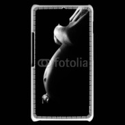 Coque Sony Xperia E1 Femme enceinte en noir et blanc