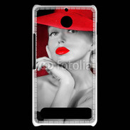 Coque Sony Xperia E1 Femme élégante en noire et rouge 15