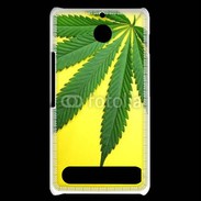 Coque Sony Xperia E1 Feuille de cannabis sur fond jaune