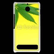 Coque Sony Xperia E1 Feuille de cannabis sur fond jaune 2
