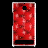 Coque Sony Xperia E1 Capitonnage cuir rouge