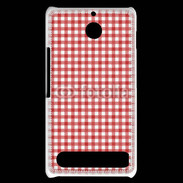 Coque Sony Xperia E1 Effet vichy rouge et blanc