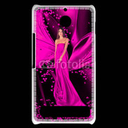 Coque Sony Xperia E1 Mode robe longue fushia