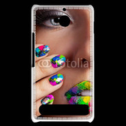 Coque Sony Xperia E1 Bouche et ongles multicouleurs 5