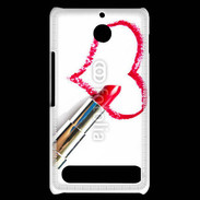 Coque Sony Xperia E1 Coeur avec rouge à lèvres