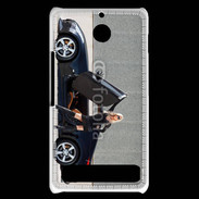 Coque Sony Xperia E1 Femme blonde sexy voiture noire 3