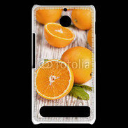 Coque Sony Xperia E1 Belles oranges sur fond en bois