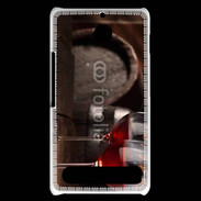 Coque Sony Xperia E1 Verres de vin rouge et tonneaux