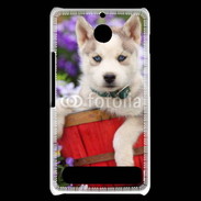 Coque Sony Xperia E1 Portrait chiot Husky de Sibérie 1