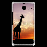 Coque Sony Xperia E1 Girafe au couché de soleil