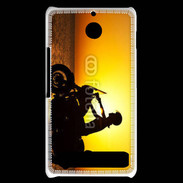 Coque Sony Xperia E1 Femme biker au couché de soleil