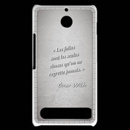 Coque Sony Xperia E1 Les Folies Gris Citation Oscar Wilde