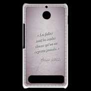 Coque Sony Xperia E1 Les Folies Rose Citation Oscar Wilde