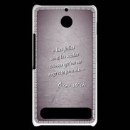 Coque Sony Xperia E1 Les Folies Violet Citation Oscar Wilde