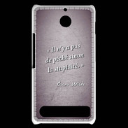 Coque Sony Xperia E1 Pêché stupidité Violet Citation Oscar Wilde