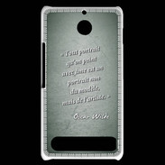 Coque Sony Xperia E1 Portrait Ame Vert Citation Oscar Wilde