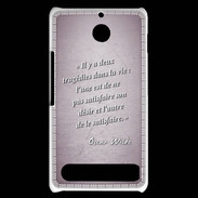 Coque Sony Xperia E1 Tragédie Rose Citation Oscar Wilde