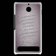 Coque Sony Xperia E1 Femmes émotions Violet Citation Oscar Wilde