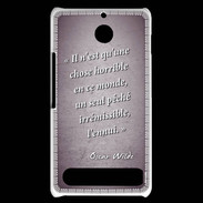 Coque Sony Xperia E1 Horrible ennui Violet Citation Oscar Wilde