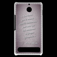 Coque Sony Xperia E1 Les livres Violet Citation Oscar Wilde