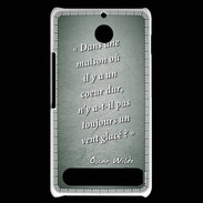 Coque Sony Xperia E1 Maison coeur Vert Citation Oscar Wilde