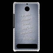 Coque Sony Xperia E1 Résister Bleu Citation Oscar Wilde