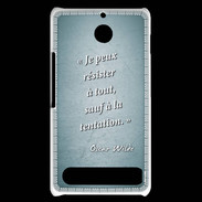 Coque Sony Xperia E1 Résister Turquoise Citation Oscar Wilde