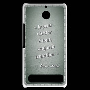 Coque Sony Xperia E1 Résister Vert Citation Oscar Wilde