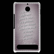 Coque Sony Xperia E1 Saint pêcheur Violet Citation Oscar Wilde