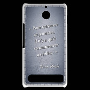 Coque Sony Xperia E1 Jeuness folie Bleu Citation Oscar Wilde