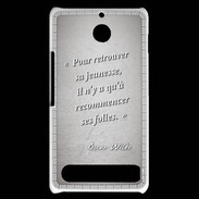 Coque Sony Xperia E1 Jeuness folie Gris Citation Oscar Wilde