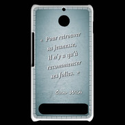 Coque Sony Xperia E1 Jeuness folie Turquoise Citation Oscar Wilde
