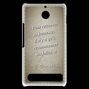 Coque Sony Xperia E1 Jeuness folie Sepia Citation Oscar Wilde