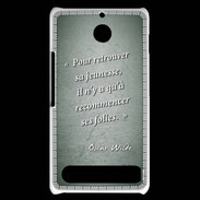 Coque Sony Xperia E1 Jeuness folie Vert Citation Oscar Wilde