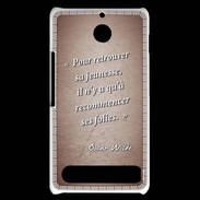 Coque Sony Xperia E1 Jeuness folie Rouge Citation Oscar Wilde