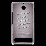 Coque Sony Xperia E1 Jeuness folie Violet Citation Oscar Wilde