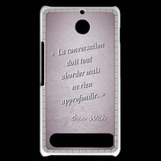 Coque Sony Xperia E1 La conversation Rose Citation Oscar Wilde