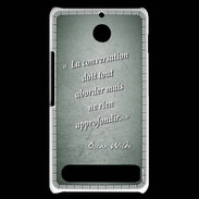 Coque Sony Xperia E1 La conversation Vert Citation Oscar Wilde