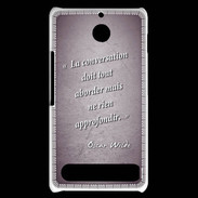 Coque Sony Xperia E1 La conversation Violet Citation Oscar Wilde