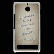 Coque Sony Xperia E1 La conversation Sepia Citation Oscar Wilde