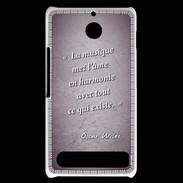 Coque Sony Xperia E1 La musique Violet Citation Oscar Wilde