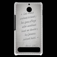 Coque Sony Xperia E1 Les vieux Gris Citation Oscar Wilde