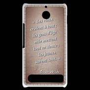 Coque Sony Xperia E1 Les vieux Rouge Citation Oscar Wilde