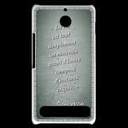 Coque Sony Xperia E1 Quart d'heure vert Citation Oscar Wilde