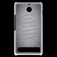 Coque Sony Xperia E1 Croire Noir Citation Oscar Wilde